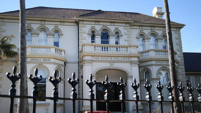 The Scots College, Bellevue Hill, where a raider stole physics papers and forced the cancellation of the exams earlier this month.