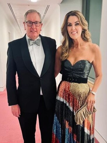 Peta Credlin and husband Brian Loughnane at the Canberra Midwinter ball in July. Picture: Instagram.