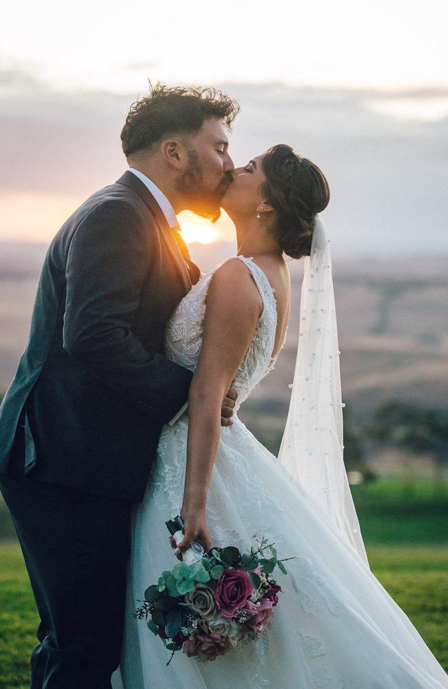 Alessandra Minutoli and Thomas Bonilla wed at Marnong Estate in Mickleham. Picture: Timmy Smalls