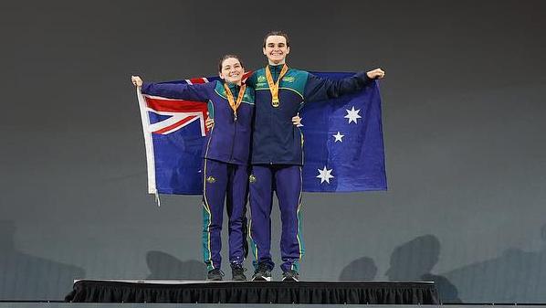 Abbey and Sammy George received gold medals during an event at the International Jump Rope Union's International Open Tournament in Colorado. Picture: Facebook / Pumper Jumpers, Darwin