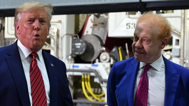 Donald Trump and Anthony Pratt at the opening of Pratt Paper Plant in Wapakoneta, Ohio, 2019. Picture: AAP