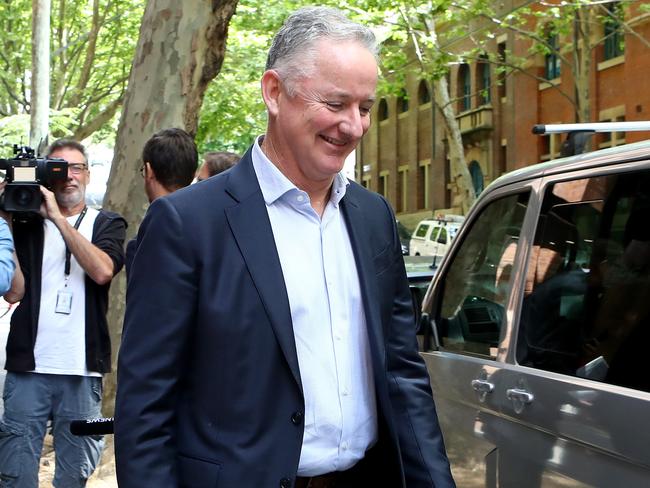 Nine CEO Hugh Marks leaving the Fairfax Merger Meeting and AGM in Pyrmont, Sydney, in November this year. Picture: Hollie Adams