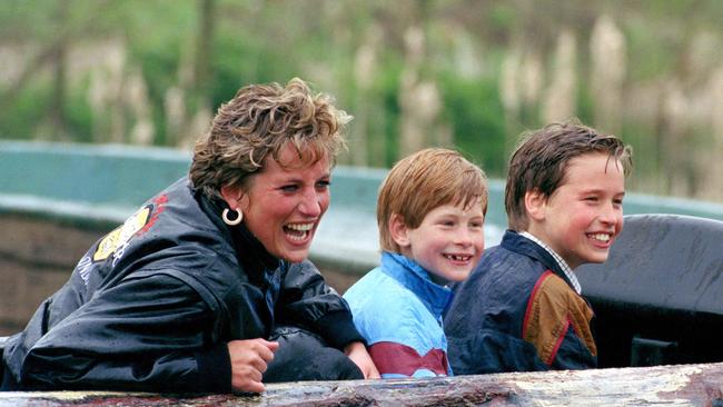 Diana, Princess Of Wales, with Prince Harry and Prince William, favoured real parenting. Picture: Julian Parker/UK Press/Getty