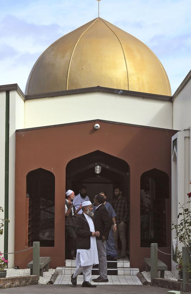 Muslims return to Christhurch’s main mosque for the first time since last week’s massacre. Picture: William West/AFP.