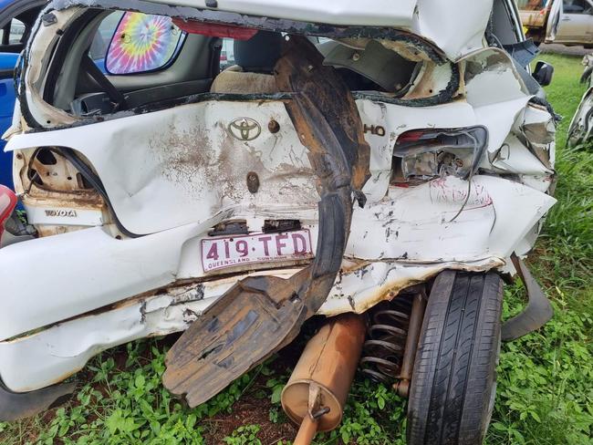 Donna Waring, 61, broke her back in a horrific car crash at Tarzali Lakes on November 14, 2022. Picture: Supplied