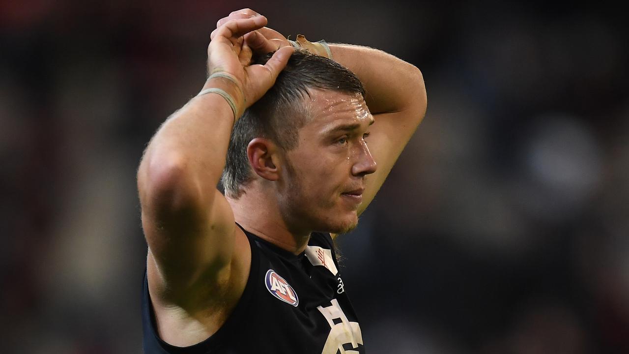 Patrick Cripps carries a big load. Photo: AAP Image/Julian Smith