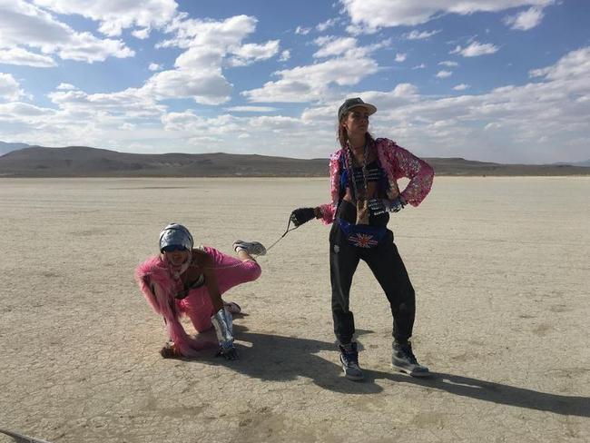 British model Cara Delevingne at the 2016 Burning Man Festival in the Black Rock Desert, Nevada. Picture: Instagram
