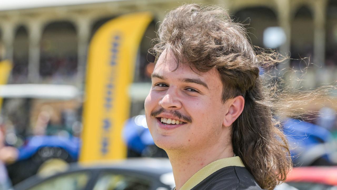 Jordan Sparnon vying for best mullet at the VALO Adelaide 500. Picture: Brenton Edwards