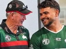 South Sydney coach Wayne Bennett and Latrell Mitchell. Pic: Instagram