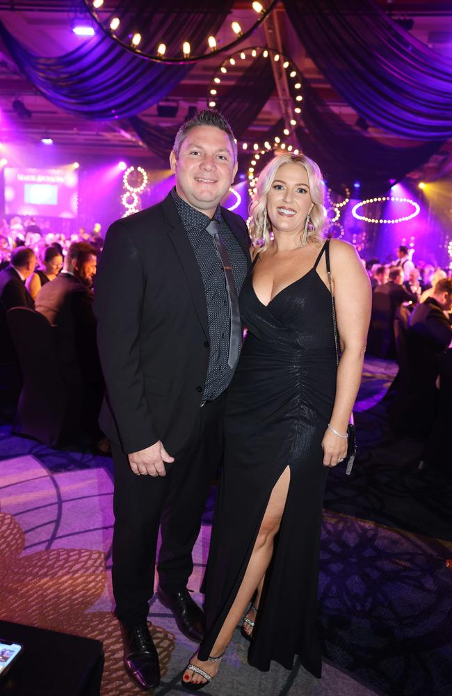 Tim Dawson and Ebonie Dawson at the Gold Coast Business Excellence Awards Gala 2023 at The Star Gold Coast. Picture: Portia Large