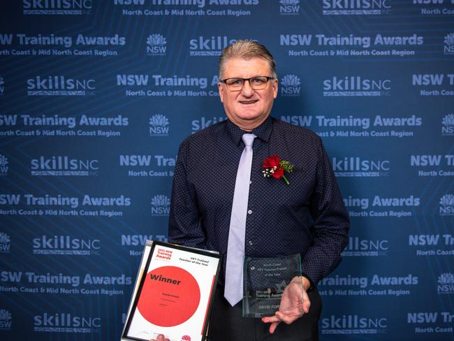 Wollongbar TAFE commercial cookery teacher, David Forster, ahs been named Trainer of the year at the 2021 North Coast NSW Training Services Awards.ÃÂ 