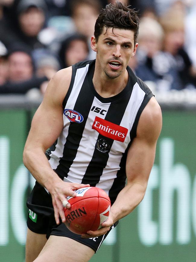 Can Scott Pendlebury lead the Pies to a win over the Tigers? Picture: Michael Klein