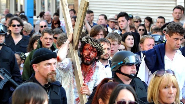 Actor Michael Sheen in the 2011 production of the Port Talbot Passion.