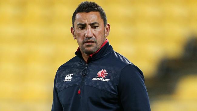 WELLINGTON, NEW ZEALAND - APRIL 07:  Coach Daryl Gibson of the Waratahs looks on during the round seven Super Rugby match between the Hurricanes and the Waratahs at Westpac Stadium on April 7, 2017 in Wellington, New Zealand.  (Photo by Hagen Hopkins/Getty Images)