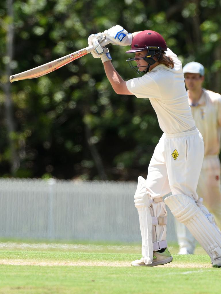 Second grade cricket between Gold Coast Dolphins and Wests at Bill Pippen Oval. West batsman Conor Bell. (Photo/Steve Holland)