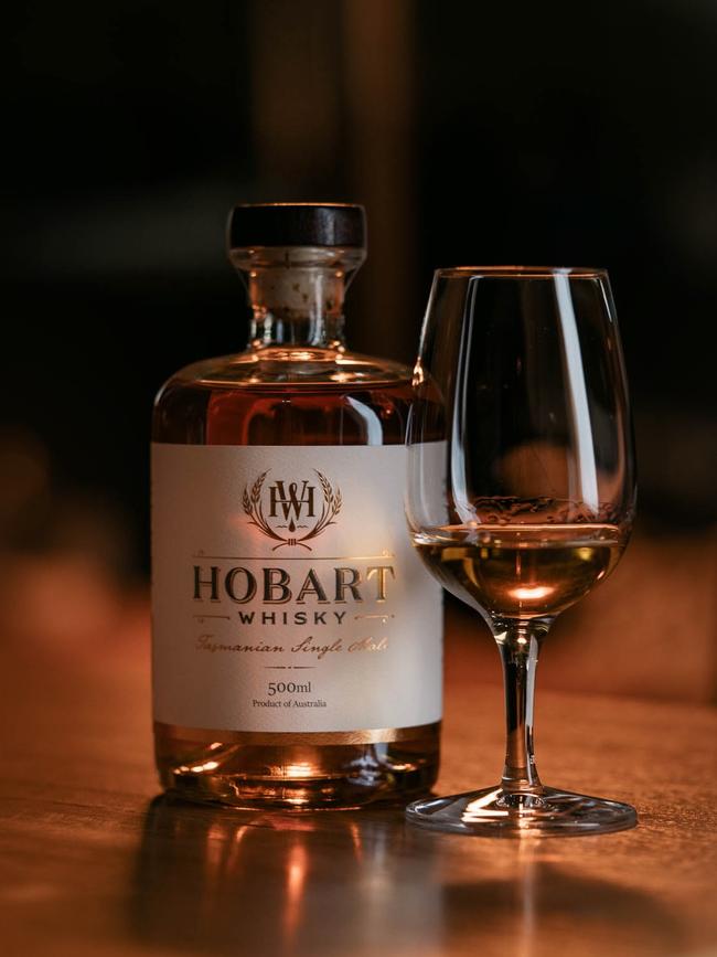 A bottle of Hobart Whisky. The distillery was one of the first to be established in Tasmania. Picture: Supplied.