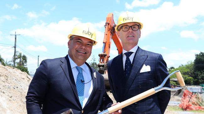 Gold Coast City Mayor Tom Tate and William O'Dwyer. Picture: Regi Varghese