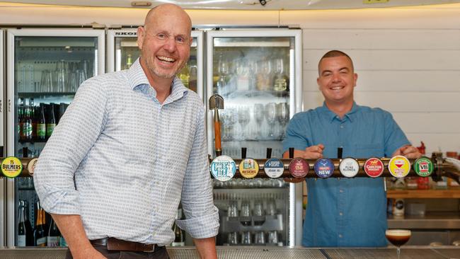 Acting CEO Grant Imeson and venue manager Simon Curtis at the Coogee Beach Club. Picture: Monique Harmer