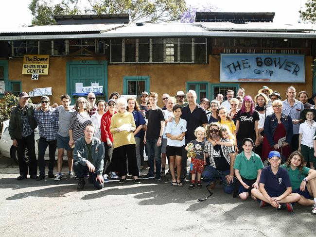 Supporters of the The Bower gather outside the building. Picture: John Appleyard