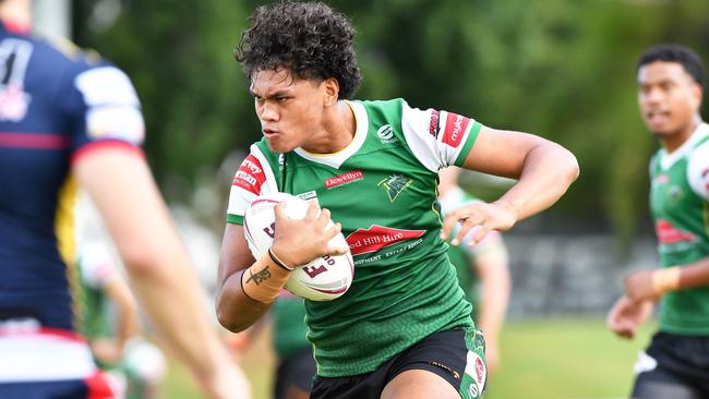 RUGBY LEAGUE: Meninga Cup between Ipswich Jets and Clydesdales. jets, Larry Siala. Picture: Patrick Woods.