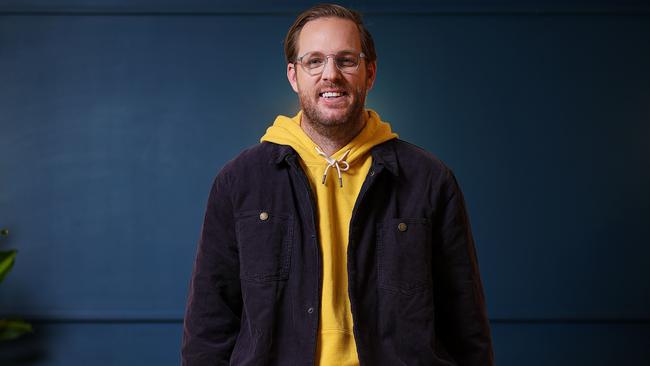 Klarna employee Ollie Hitchcock in a hoodie, dressed for work. Picture: Justin Lloyd.