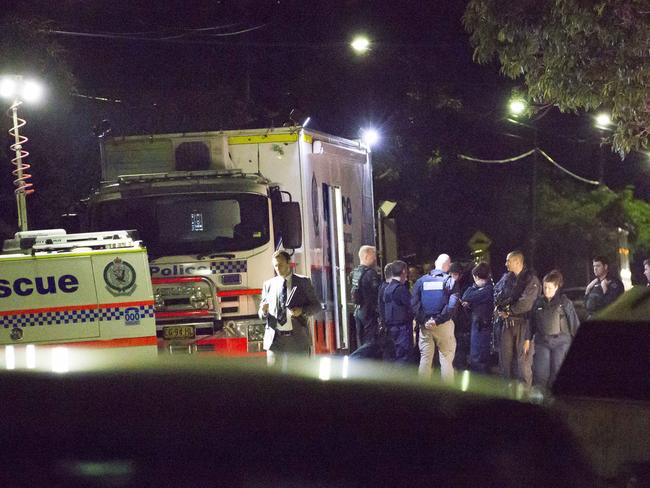 Federal and NSW police conduct a counter-terrorism raid on a property in Sproule St, Lakemba, in southwestern Sydney, on July 29, 2017. Picture: Damian Shaw