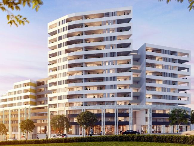 Modena Baulkham Hills is a Dyldam development offering apartment buildings with retail on the lower levels.