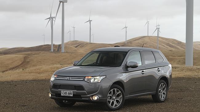 Fuel efficient ... the Mitsubishi Outlander plug-in hybrid runs on electric power as well as petrol.