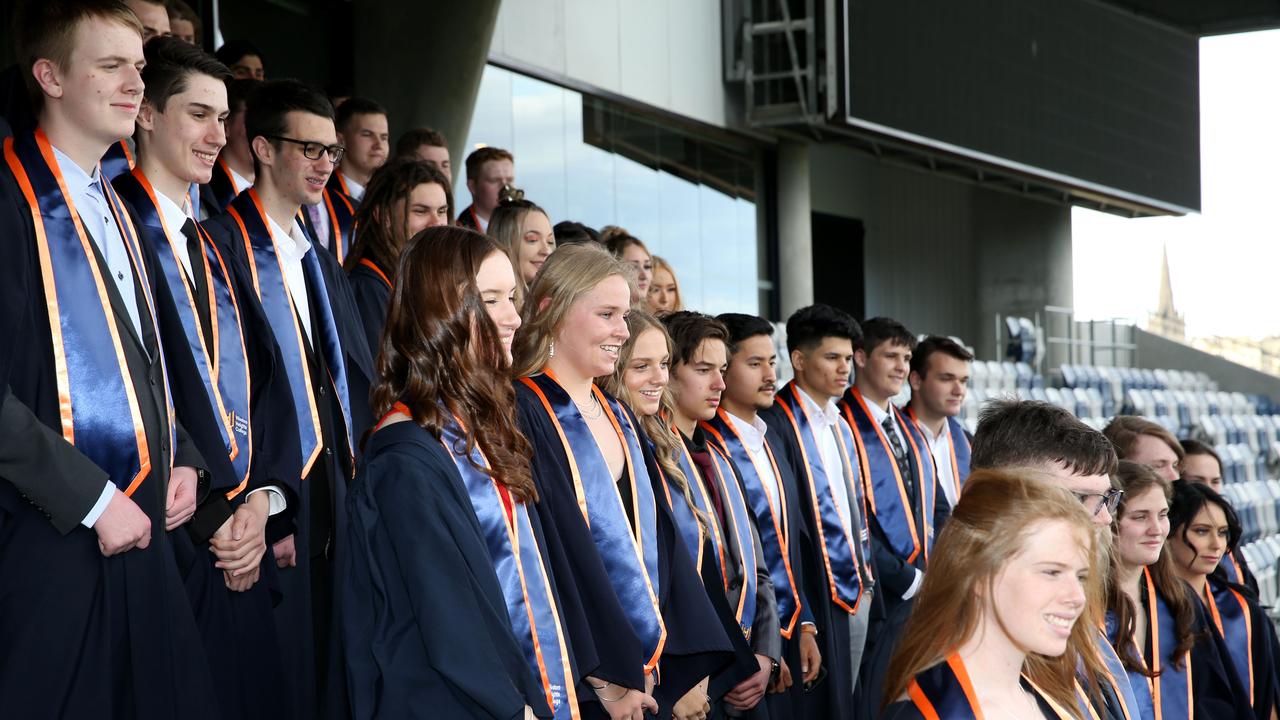 Western Heights College graduation at GMHBA stadium. Picture: Mike Dugdale