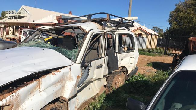 Tim Miller's vehicle after the fatal collision.