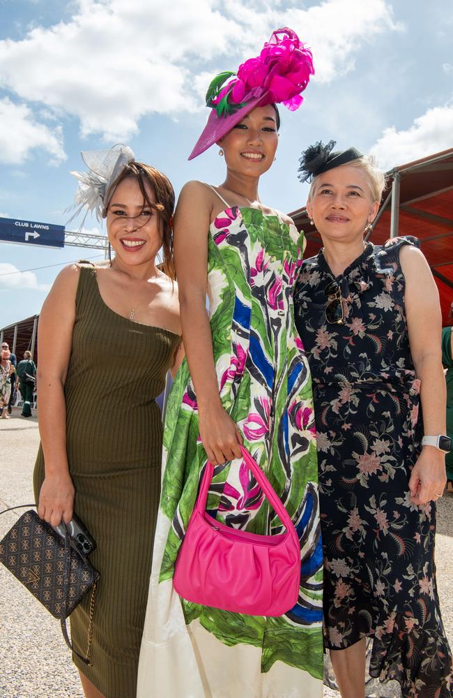 Ying, Ploy and Lucky at the 2024 Darwin Cup. Picture: Pema Tamang Pakhrin