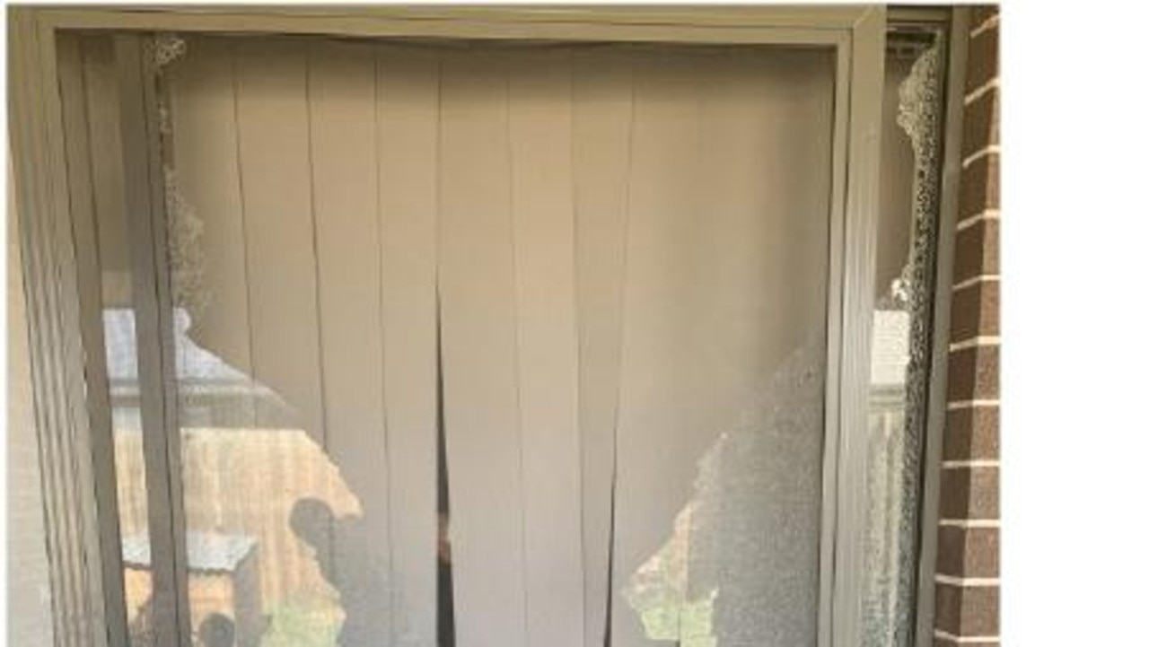 A window in a Spring Farm property ‘exploded’ under structural pressure. Picture: Supplied