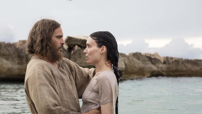 Joaquin Phoenix as Jesus and Rooney Mara as Mary in the film.