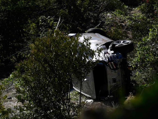 The scene of Tiger Woods’ car crash.