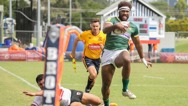 Wests Bulldogs fullback Mosese Dawai on his way to score. Picture courtesy of Holly Hope Creative.