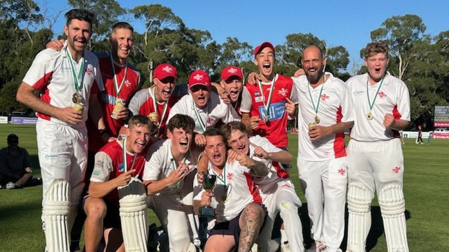 Gisborne celebrates its GDCA McIntyre Cup premiership.