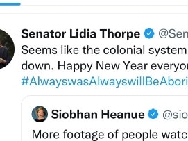 Confirmed screenshot of Senator Lidia Thorpe's tweet.