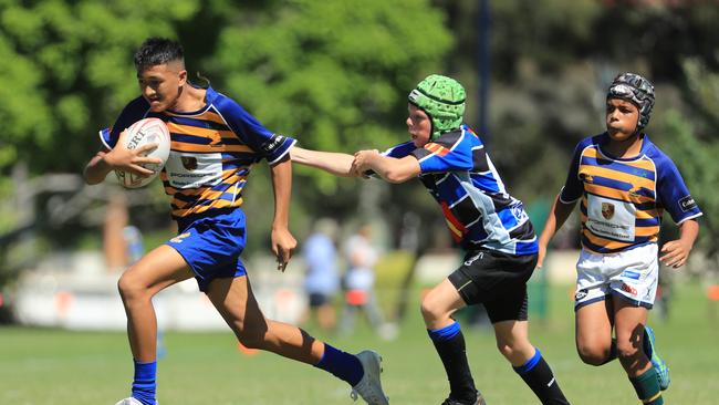 SURFERS PARADISE RUGBY, GOLD COAST , AUSTRALIA - April 10, 2021: Far North Coast U13s v USQ Saints U13s - Day Two of King of the Country rugby tournament.Played at Surfers Paradise Eagles Rugby Ground at Southport. Picture: Scott Powick Newscorp