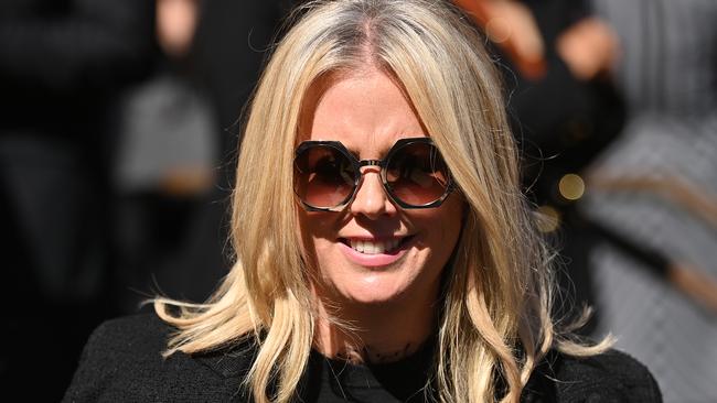 Sam Armytage leaves the funeral. Picture: NCA NewsWire/Joel Carrett POOL Via NCA NewsWire