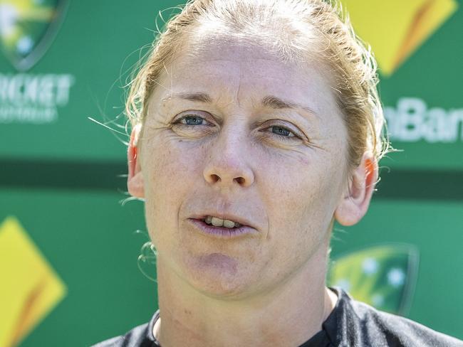 Historic first day-night WomenÃs AshesTest at the MCG. Captain of the English Womens Cricket Team Heather Knight. Picture: Jake Nowakowski