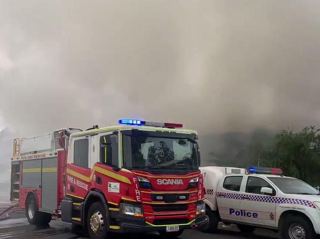 Multiple fire crews are this morning battling a “well involved” house blaze in Central Queensland, the second fire in the area within twelve hours. Photo: @SashaHaanappel