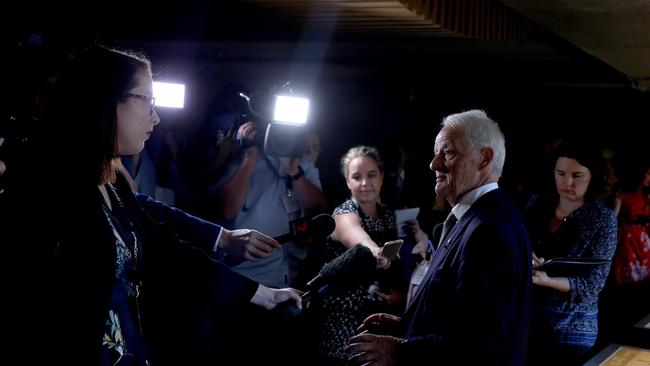 Phillip Ruddock speaks to the media. Pic: AAP Image/ Justin Sanson