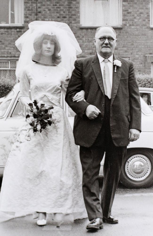 Veronica Russell on her wedding day with their dad George Anderson. Adam Yip/ The Manly Daily