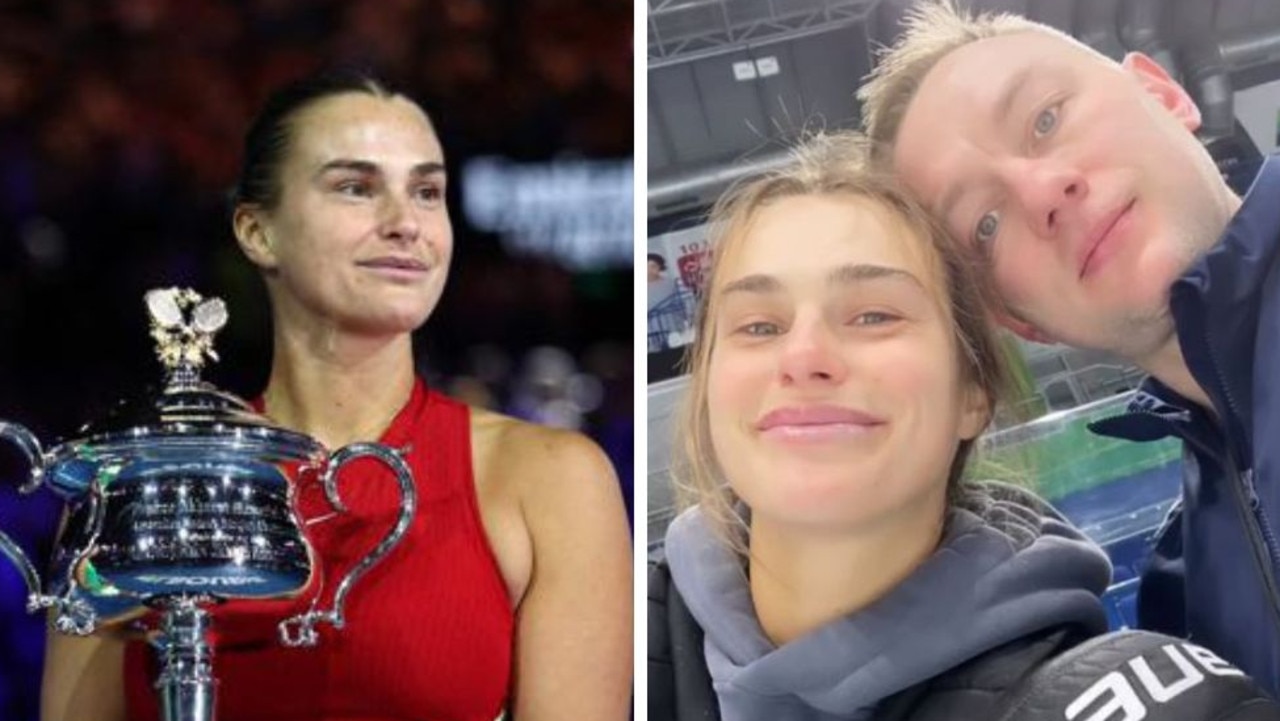 Aryna Sabalenka and partner Konstantin Koltsov.