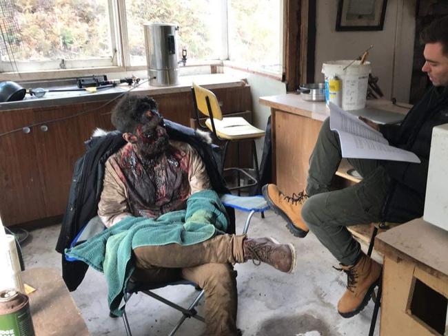 Roach on the set of Beaten to Death, filmed in Tasmania’s midlands.