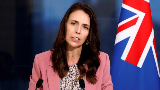 Jacinda Ardern speaks to reporters at the UN in 2022. Picture: AFP.