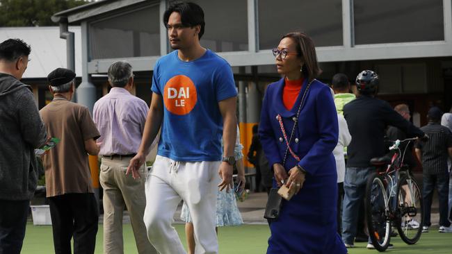 Dai Le and her son Ethan on election day. Picture: Jane Dempster