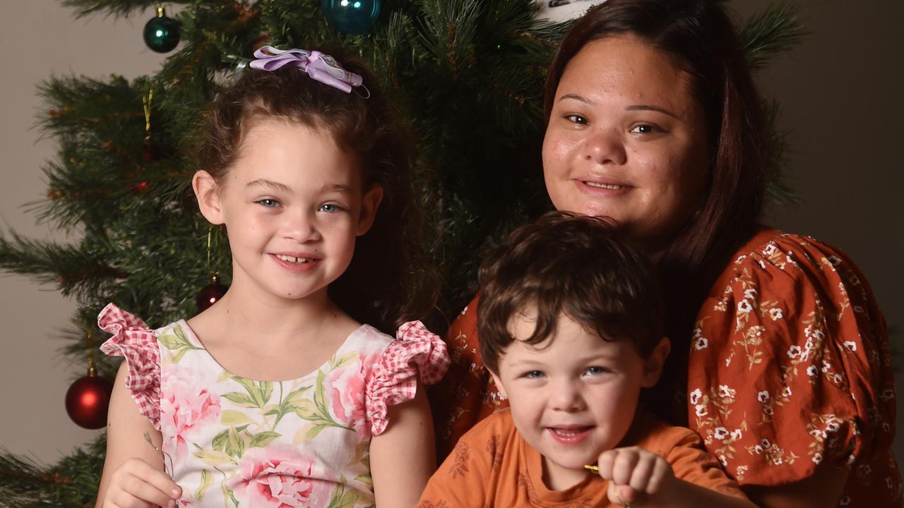 Natasha Vidler with Hayley-Jade, 8, and Lucas, 5. Picture: Evan Morgan