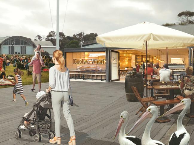 Artist's impressions of the revamped Goolwa Wharf Precinct. Picture: Supplied