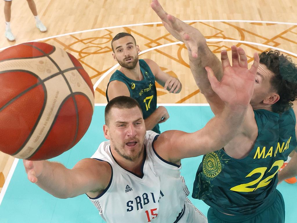 Nikola Jokic dominated against Australia. Picture: Jamie Squire/Getty Images